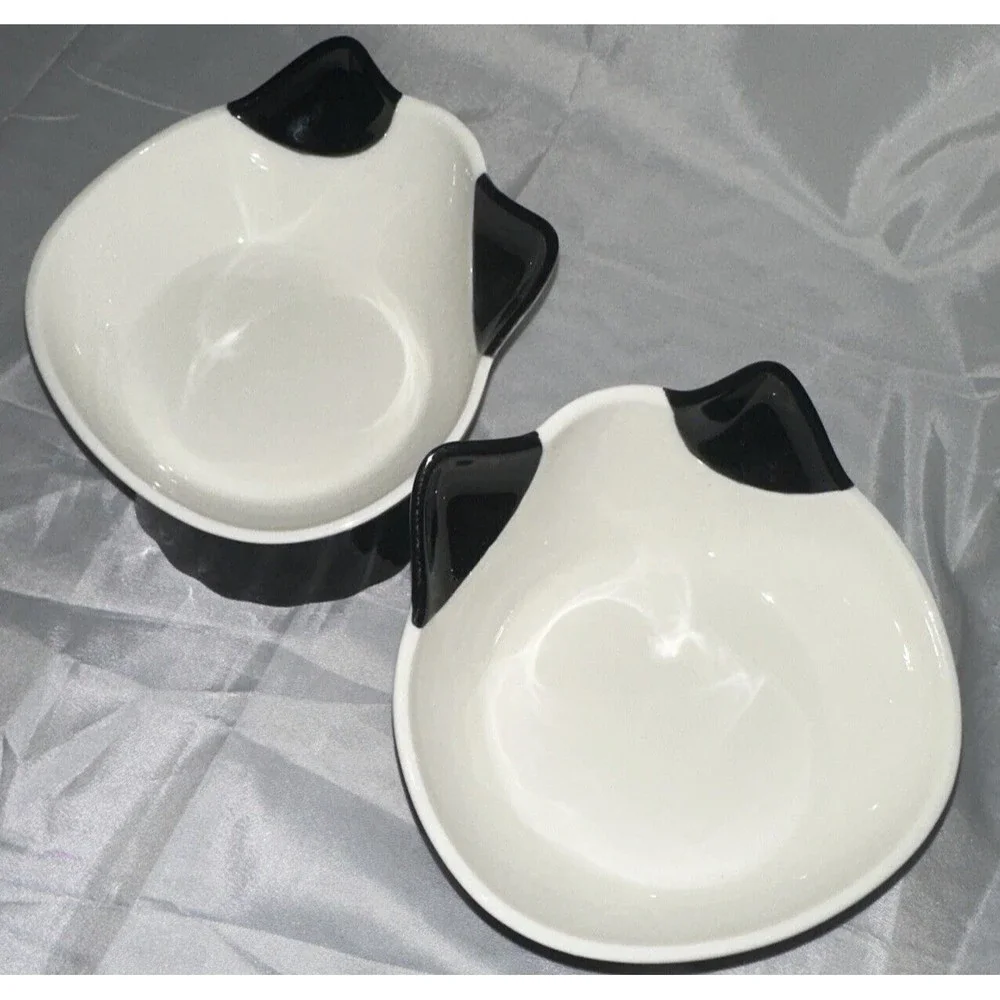 Porcelain Cat Food Bowls Feeding Skid Water Bowls High Snack Bowl Tilted Raised